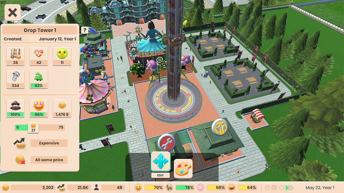 RollerCoaster Tycoon Adventures Deluxe (XCI ROM) screenshot