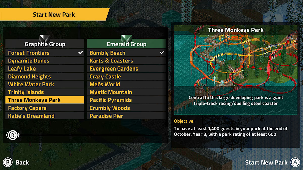 RollerCoaster Tycoon Classic (NSP ROM) screenshot