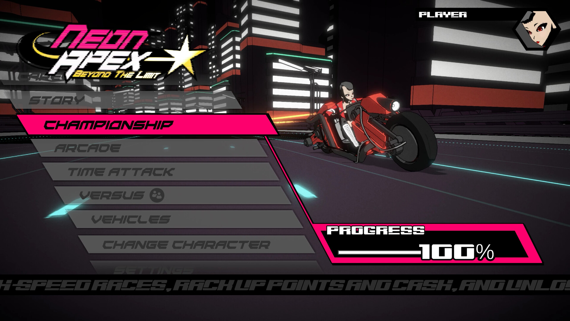 Neon Apex Beyond the Limit (NSP ROM) screenshot