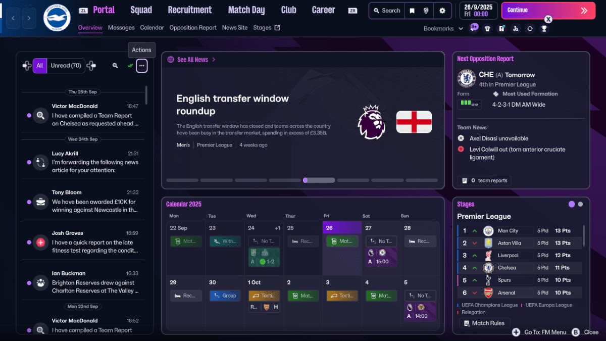 Football Manager 26 Touch (XCI ROM) screenshot