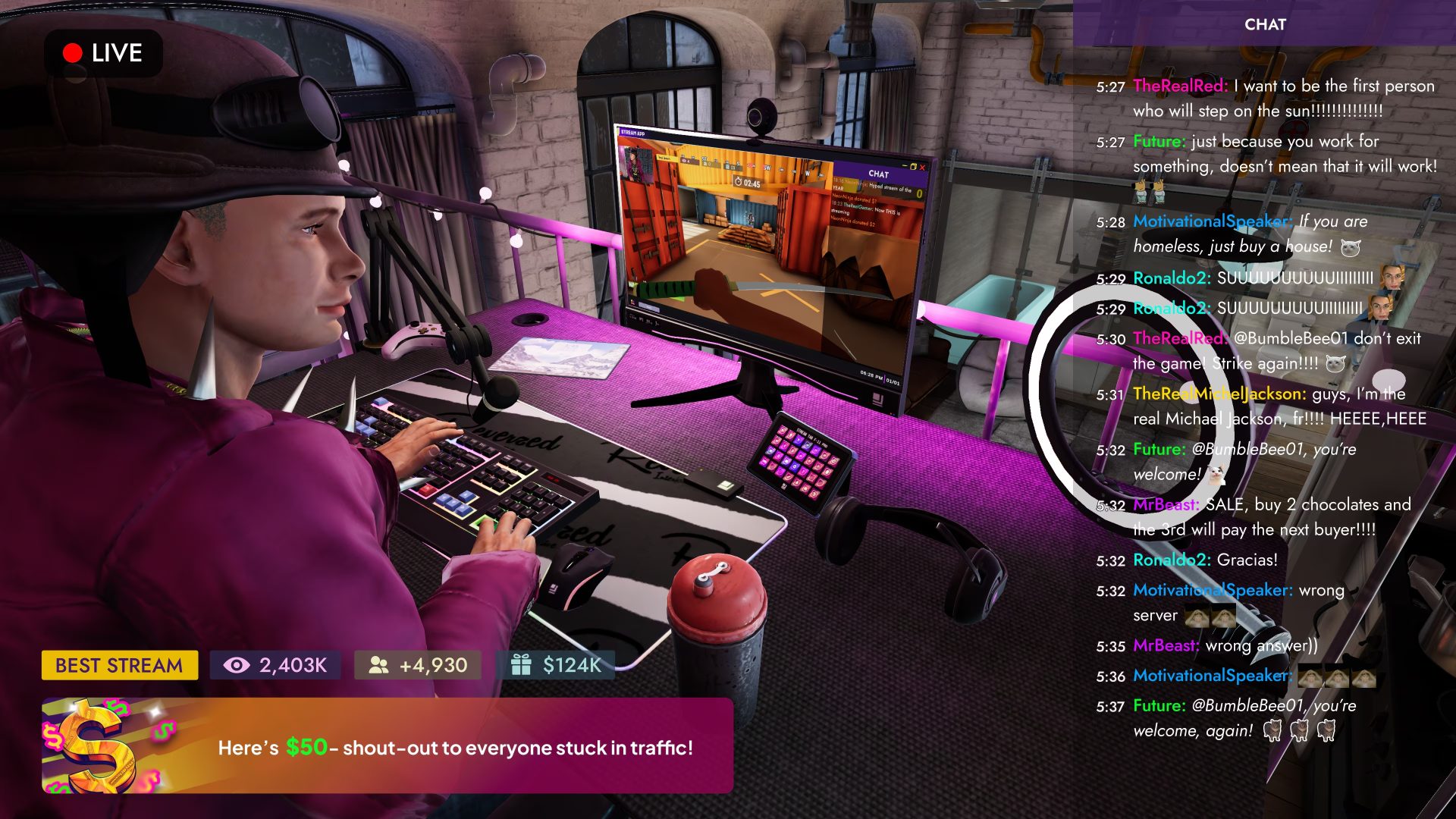 STREAMER SIMULATOR 2026 (NSP ROM) screenshot